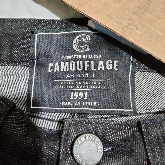 Camouflage AR and J Women JULIE R Jeans Made in Italy Black Sz 26x28 - Picture 4 of 9